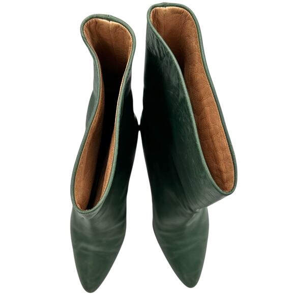 Pancaldi Women's Green Leather Mid Calf Boots Size EU 36 US 5.5-6 - Picture 3 of 14